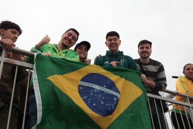 21 Ekim 2023, Santiago: PODIO / SKATE / STREET / JOGOS / PANAMERICANO / CHILE - Brezilyalı sporcular Rayssa Leal ve Pamela Rosa altın ve gümüş ve bronz madalya kazandılar.