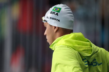 Santiago (CHL), 10 / 21 / 2023 - Yüzme / 400M FREEDOM / MEN / GAMES / PAN AMERİKAN / ŞİLİ - Erkekler 400 metre Serbest Yüzme Finali. Brezilya Milli Takım Sporcusu Guilherme Costa, yeni Pan Amerikan rekorunu 3: 46.79 'da kırdı ve altın madalya kazandı..