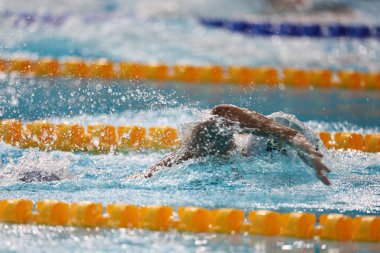 Santiago (CHL), 10 / 21 / 2023 - Yüzme / 400M FREEDOM / MEN / GAMES / PAN AMERİKAN / ŞİLİ - Erkekler 400 metre Serbest Yüzme Finali. Brezilya Milli Takım Sporcusu Guilherme Costa, yeni Pan Amerikan rekorunu 3: 46.79 'da kırdı ve altın madalya kazandı..