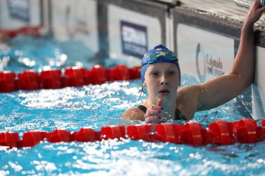 Santiago (CHL), 10 / 21 / 2023 - SwIMMING - Kanada altını, ABD gümüşü ve Brezilya Bronzu ile bayanlar 4x100 metre serbest stilinin finali, Şili 'nin Santiago kentindeki Ulusal Stadyum' da Pan Amerika 'nın