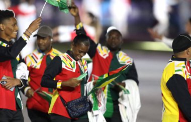 Santiago 'daki 2023 Pan Amerikan Oyunları açılış seremonisi. 20 Ekim 2023, Santiago, Şili: 20 Ekim - 5 Kasım tarihleri arasında Santiago 'da düzenlenen 2023 Pan Amerikan Oyunlarının açılış töreni 