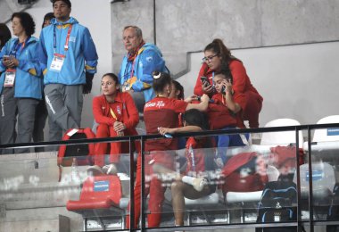 SANTIAGO (Şili) 10 / 21 / 2023 - Kanada, Arjantin, Meksika, Şili, Porto Riko, Brezilya, Kolombiya, Küba, ABD ve diğer ülkeler arasındaki Erkekler Sanatsal Jimnastik Finali