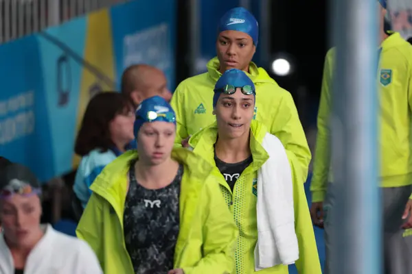 Santiago Chl 2023 Плавание 4X100 Бесплатно Women Games Pan American — стоковое фото