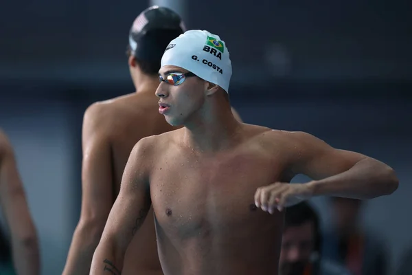 圣地亚哥 2023年10月21日 男子400米自由泳的Swimming 400M Freedom Men Games Pan American Children — 图库照片