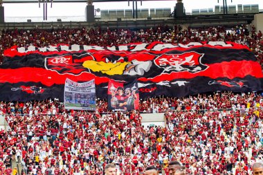 Rio de Janeiro, Brezilya - 10 / 22 / 2023: 2023 Brezilya Şampiyonası 'nın 28. turu için geçerli olan Flamengo ile Vasco arasındaki maç Mario Filho Stadyumu' nda (Maracana)