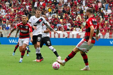 Rio de Janeiro, Brezilya - 10 / 22 / 2023: Flamengo ve Vasco arasındaki maçta Arrascaeta Flamengo, Mario Filho Stadyumu 'nda (Maracana)