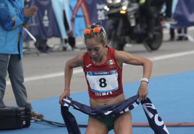 Pan Amerikan Oyunları Kadınlar 42.2 KM Maraton Yarışları. 22 Ekim Santiago, Şili: Şili 'nin Santiago kentindeki Higgins Parkı' nda düzenlenen Pan Amerikan Oyunları 42.2 KM Maratonu 'nu Meksikalı Citlali Cristian kazandı.