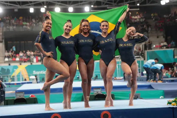 Santiago Chl 2023 Women Artistic Gymnastics Final Usa Gold Brazil — Stock Photo, Image
