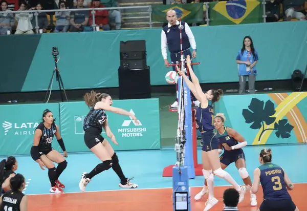 Santiago Chile 2023 Damernas Volleybollmatch Mellan Brasilien Och Argentina Higgins — Stockfoto