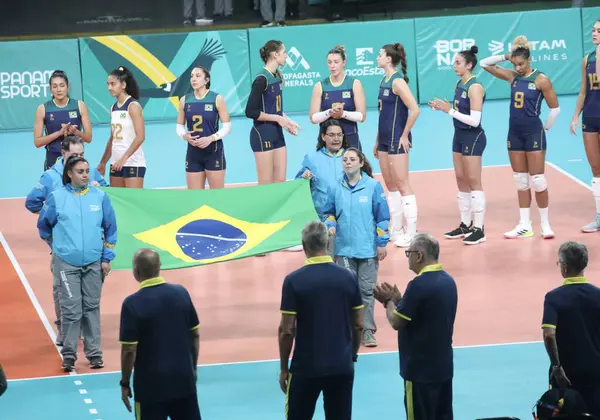 Santiago Chili 2023 Match Volleyball Féminin Entre Brésil Argentine Aréna — Photo