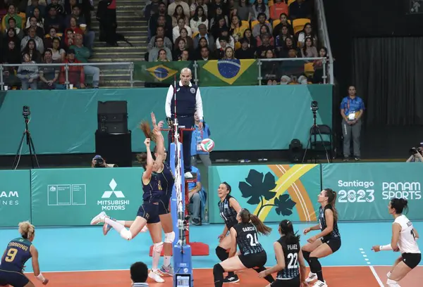 Santiago Chile 2023 Partido Voleibol Femenino Entre Brasil Argentina Higgins — Foto de Stock