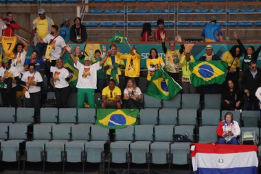 Vina del Mar (CHL), 10 / 24 / 2023: Paraguay - Brezilya ve Paraguay 'dan Hentbol takımları, elemelerin birinci turunda karşı karşıya geldiler. Brezilya takımı 27 x 1 skorla kazandı. 