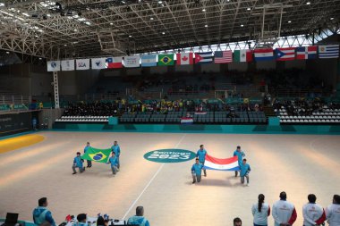 Vina del Mar (CHL), 10 / 24 / 2023: Paraguay - Brezilya ve Paraguay 'dan Hentbol takımları, elemelerin birinci turunda karşı karşıya geldiler. Brezilya takımı 27 x 1 skorla kazandı. 