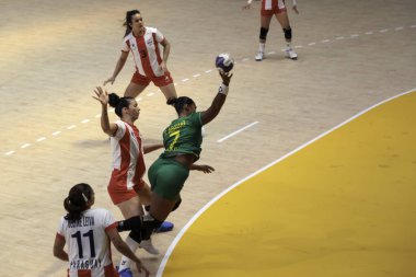 Vina del Mar (CHL), 10 / 24 / 2023: Paraguay - Brezilya ve Paraguay 'dan Hentbol takımları, elemelerin birinci turunda karşı karşıya geldiler. Brezilya takımı 27 x 1 skorla kazandı. 