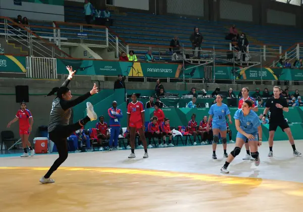 Vina Del Mar Chl 2023 Kuba Uruguay Die Handballerinnen Aus — Stockfoto