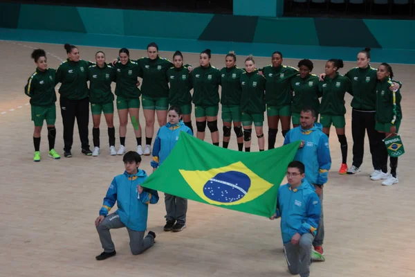 Vina Del Mar Chl 2023 Paraguay Les Équipes Handball Brésil — Photo
