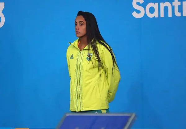 Santiago Chl 2023 Medal Ceremony Women 200 Meter Breaststroke Won — Stock Photo, Image