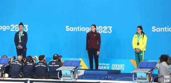 Santiago Chl 2023 Czterdziestometrowy Medley Kobiet Wygrał Kanadyjski Rousseau Julie — Zdjęcie stockowe
