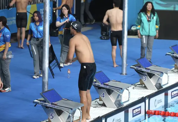 Santiago Chl 2023 男子4X200自由泳接力赛由巴西 和加拿大 在智利圣地亚哥国家体育场水上中心夺得 — 图库照片