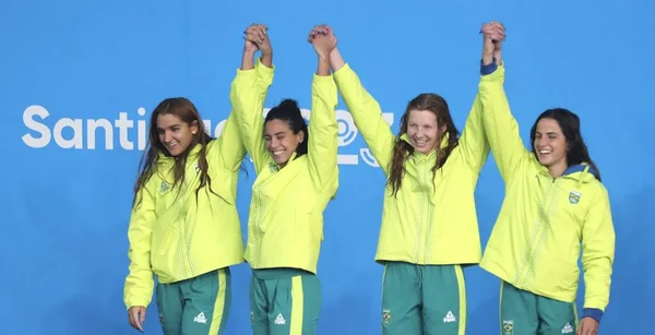 Santiago Chl 2023 Women 4X200 Free Relay Won Usa Gold — Stock Photo, Image
