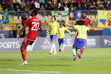 Vina del Mar (Şili), 10 / 26 / 2023 - FOOTBALL / MEN / BRAZIL / COLOMBIA - Brezilya takımıyla Kolombiya maçının 3. turunda, grup B, bu Perşembe günü Vina del Mar 'daki Sausalito Stadyumu' nda oynanacak..