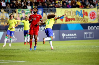 Vina del Mar (Şili), 10 / 26 / 2023 - FOOTBALL / MEN / BRAZIL / COLOMBIA - Brezilya takımıyla Kolombiya maçının 3. turunda, grup B, bu Perşembe günü Vina del Mar 'daki Sausalito Stadyumu' nda oynanacak..