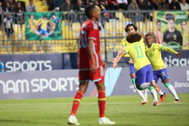 Vina del Mar (Şili), 10 / 26 / 2023 - FOOTBALL / MEN / BRAZIL / COLOMBIA - Brezilya takımıyla Kolombiya maçının 3. turunda, grup B, bu Perşembe günü Vina del Mar 'daki Sausalito Stadyumu' nda oynanacak..