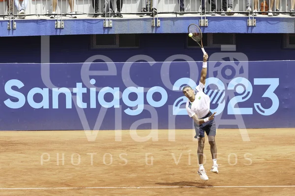 Santiago Chile 2023 Tennis Match Brazilian Tennis Player Thiago Monteiro — Stock Photo, Image