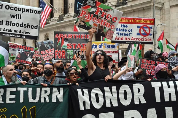 Palestinští Demonstranti Podporovatelé Protestující Proti Okupaci Palestinské Země Izraelem Října — Stock fotografie