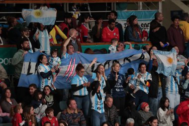 Vina del Mar (CHL), 10 / 28 / 2023 - Pan-Amerikan maçlarında bayanlar hentbol yarı finalinde karşılaşan Arjantin ile Kanada arasındaki maç. Arjantin takımı 28 'e 18 puanla kazandı.