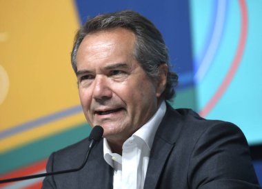 SANTIAGO (Şili), 10 / 28 / 2023 - Santiago, Şili 'deki Ulusal Stadyum Parkı' nın Ana Basın Merkezi 'nde 