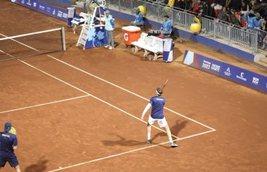 SANTIAGO (Şili), 10 / 28 / 2023 - Orta spor sahasında Brezilyalı HEIDE Gustavo, DEMOLINER Marcelo ve Şilili BARRIOS Tomas ve TABILO Alejandro arasında altın madalya için erkekler çiftler finali