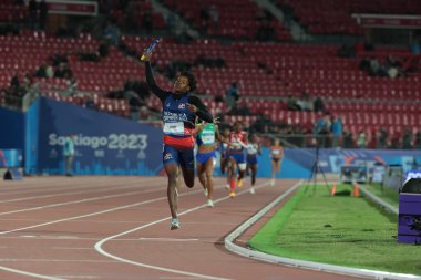 Santiago (Şili), 10 / 30 / 2023 - 4 x 400m Karışık Bayrak, Santiago, Şili 'deki Coliseo del Estadio Nacional Julio Martinez' de Pan Amerikan Oyunlarının yapıldığı yerde