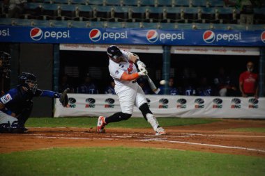 MARACAIBO, VENEZUELA - 31 / 10 / 2023: Aguilas Cibaenas vs Tubaroes beyzbol maçı