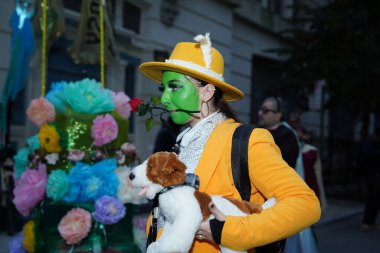 New York 'ta Cadılar Bayramı Geçidi, 31 Ekim 2023, New York, ABD: Bu gece, bu büyüleyici olaya tanıklık etmek için sabırsızlıkla toplanan köyün sokakları kalabalıktı.. 