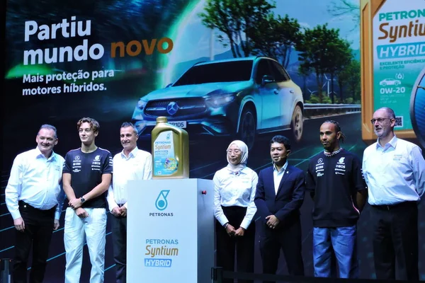 Sao Paulo 2023 Lewis Hamilton George Russel Forma Pilóták Részt — Stock Fotó