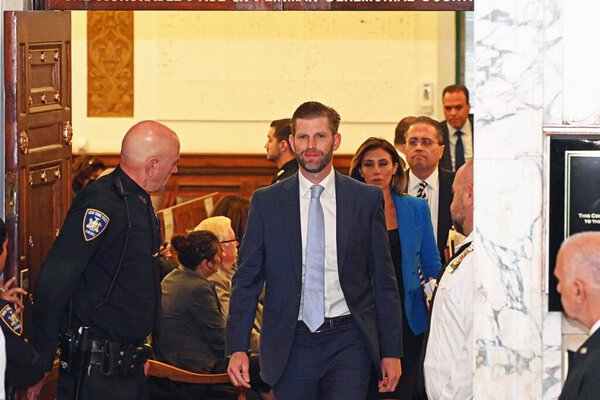 Eric Frederick Trump, second son of Donald Trump, testified today in court as the co-defendant of Donald Trumps fraud trial. November 2, 2023, New York U S A: Attorney General, Letitia James appears in court in a fraud trial 