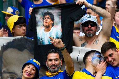 Rio de Janeiro (RJ), Brezilya 11 / 04 / 2023 - Mario Filho Stadyumu 'nda (Maracana) düzenlenen Libertadores da America 2023 finali için geçerli olan Boca gençler arasındaki maç)