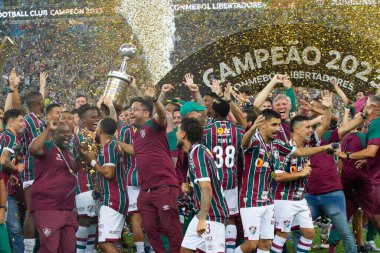 Rio de Janeiro (RJ), 11 / 04 / 2023 - Ameriaca Libertadores Kupası 'nı kutlamak için düzenlenen Olimpiyat Turu Fluminense - Boca gençler arasındaki maç x Fluminense, Libertadores da America 2023 finali için geçerli