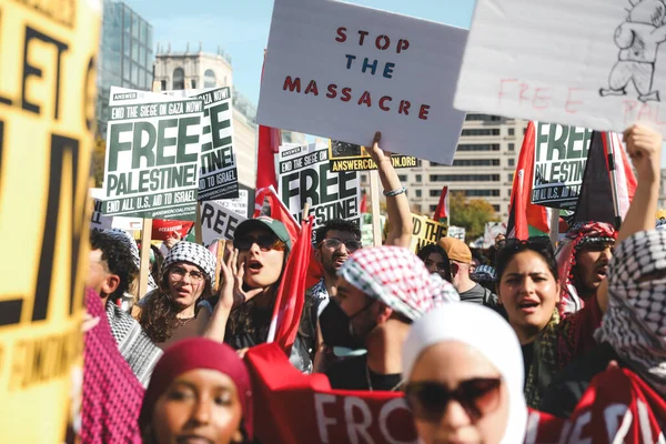 Palestinci Protestují Freedom Plaza Bílému Domu Listopadu 2023 New York — Stock fotografie