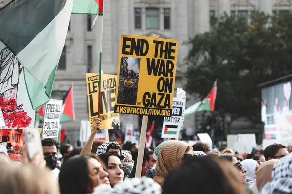 Palestinci Protestují Freedom Plaza Bílému Domu Listopadu 2023 New York — Stock fotografie