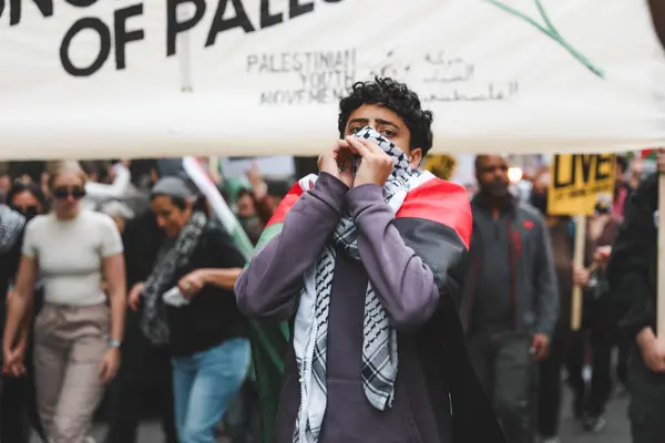 Palestyńczycy Protestują Freedom Plaza Białego Domu Listopada 2023 Nowy Jork — Zdjęcie stockowe