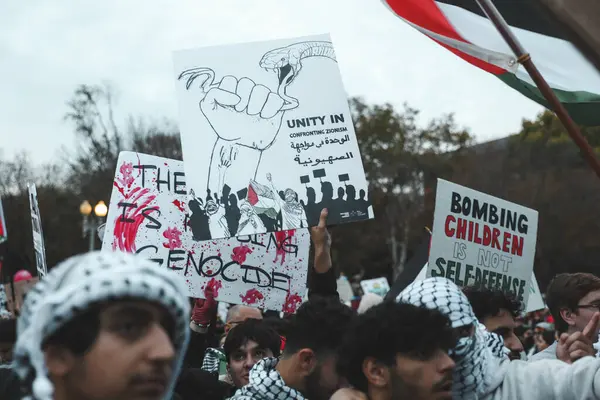 Palestijnen Protesteren Van Freedom Plaza Tot Het Witte Huis November — Stockfoto