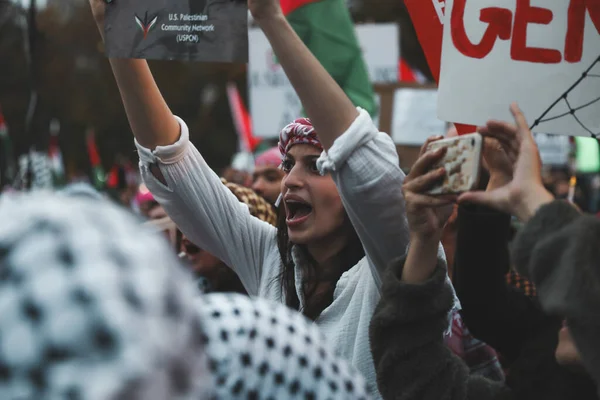 Filistinliler Özgürlük Meydanı Ndan Beyaz Saray Protesto Ediyor Kasım 2023 — Stok fotoğraf