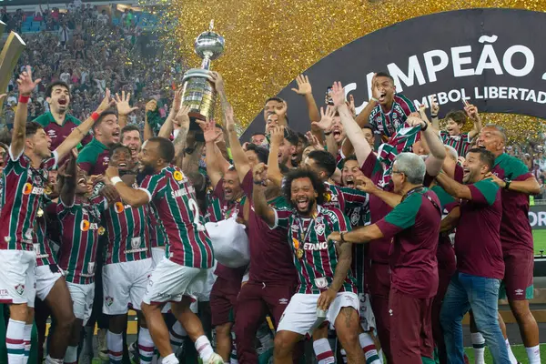 stock image Rio de Janeiro (RJ), 11/04/2023 - Fluminense of the Olympic Tour to celebrate the Ameriaca Libertadores Cup - Match between Boca juniors x Fluminense, valid for the final of the Libertadores da America 2023