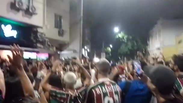 Οπαδοί Του Fluminense Βραζιλία Γιορτάζουν Τον Τίτλο Libertadores Conmebol 2023 — Αρχείο Βίντεο