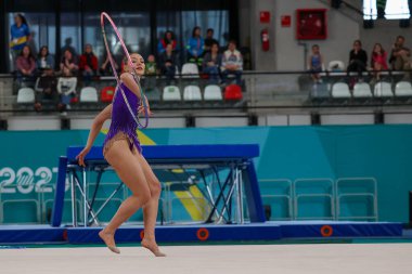 Şili Evita Griskena, takım spor merkezinde, Şili, Santiago 'daki Ulusal Stadyum' da, Pan-Amerikan Oyunları bu Cuma, 3 Kasım 2023.