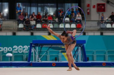 Şili Evita Griskena, takım spor merkezinde, Şili, Santiago 'daki Ulusal Stadyum' da, Pan-Amerikan Oyunları bu Cuma, 3 Kasım 2023.