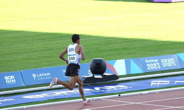 2023 Pan Amerikan Oyunları 'nın 10.000M Finali. 3 Kasım 2023, Santiago, Şili: 2023 Pan Amerikan Oyunları 'nın 10.000m Finali Santiago' daki Julio Martinez Ulusal Stadyumu 'nda gerçekleşti ve ödülü Amerikalı Isai Rodriguez kazandı.