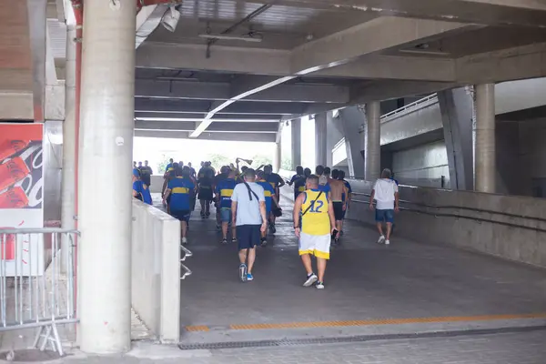 Rio Janeiro Brazil 2023 Boca Juniors Fans Begin Arrive Maracana — Stock Photo, Image